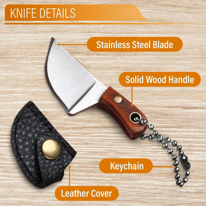 5X Damascus Pocket Knife Cleaver Mini Keychain Cutter