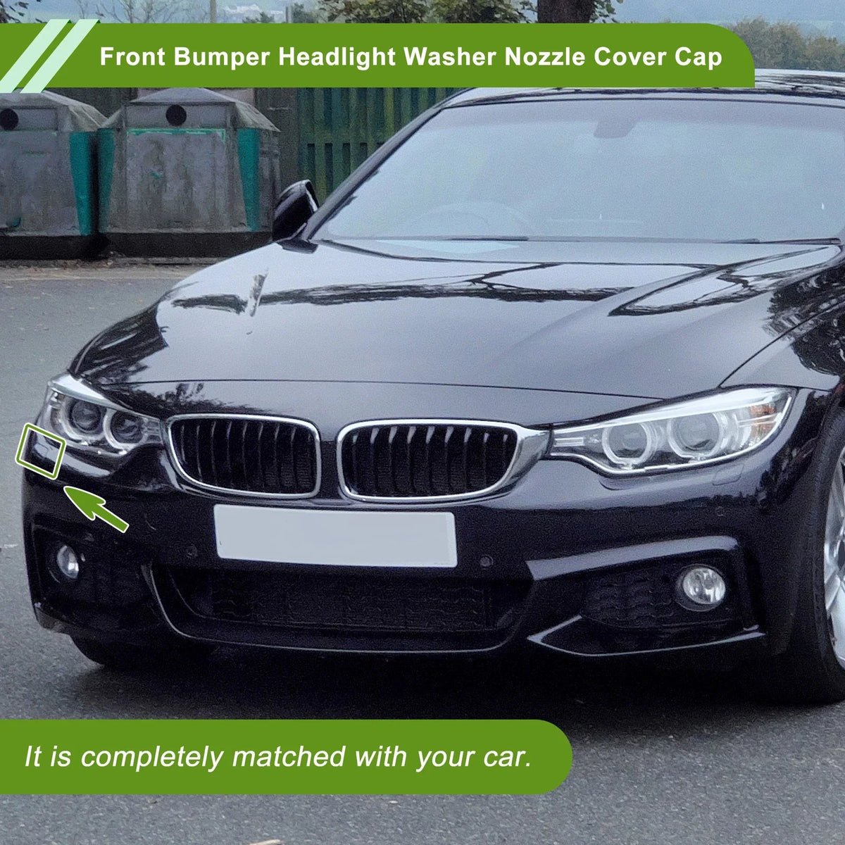 Front Right Washer Nozzle Cover Cap No. 51118060682 for BMW 428i (2014–2016) Black