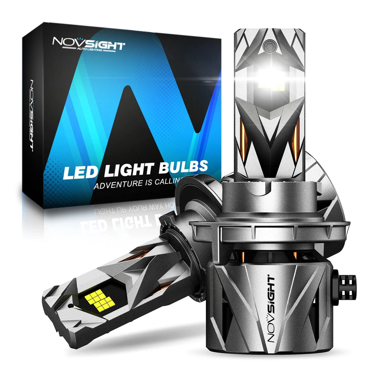 2X H13 9008 LED Headlight Bulbs for 60000LM 6500K
