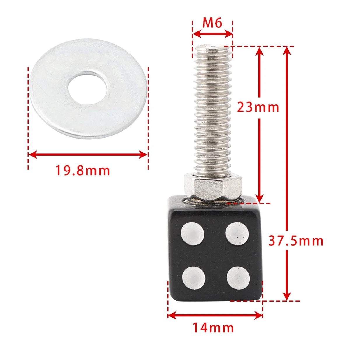 Set of 2 M6 Plastic License Plate Frame Screws Bolts Black for Universal