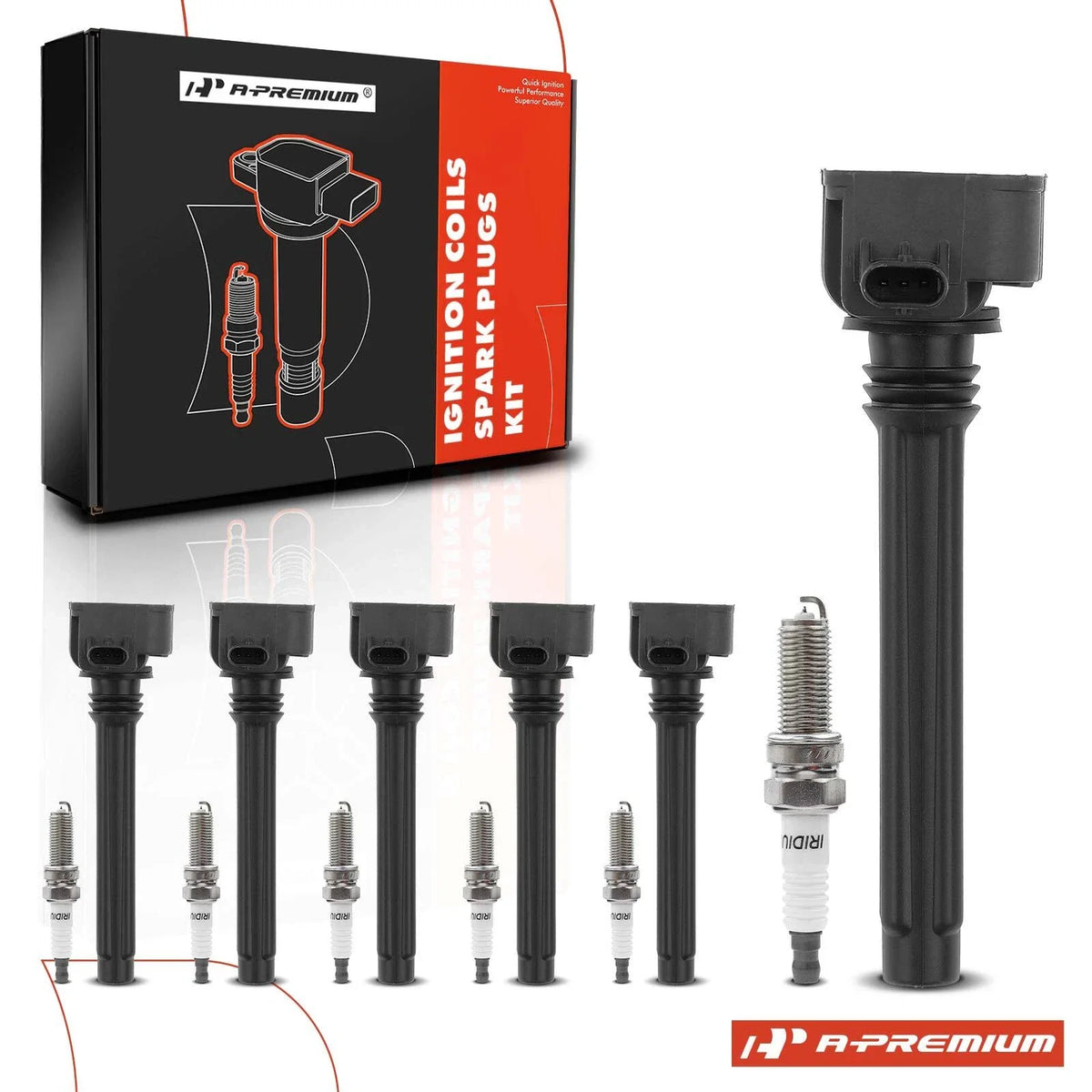 Set of 6 Ignition Coils & Iridium Spark Plugs for Jeep Grand Cherokee (2016–2018)