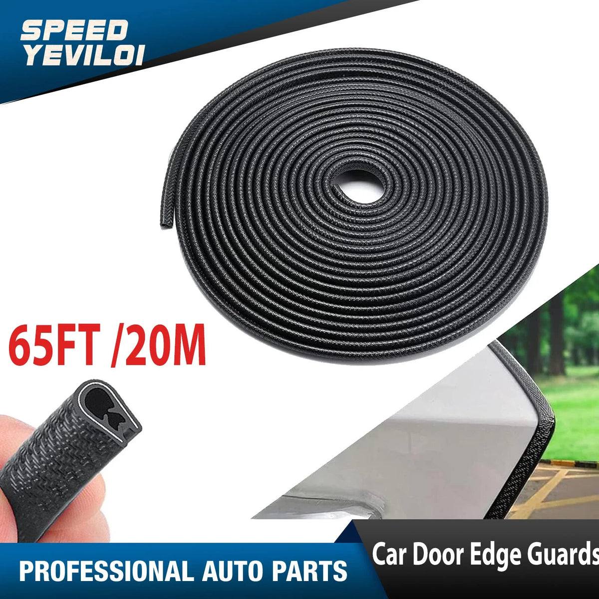 Car Door Edge Seal Strip Trim Guard for Universal Vehicles (20m)