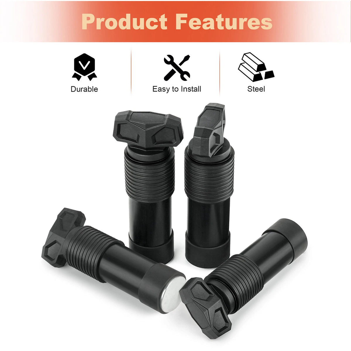 4Pcs Plunger Anchor Mounting Kit for Polaris Ranger General (Lock & Ride)