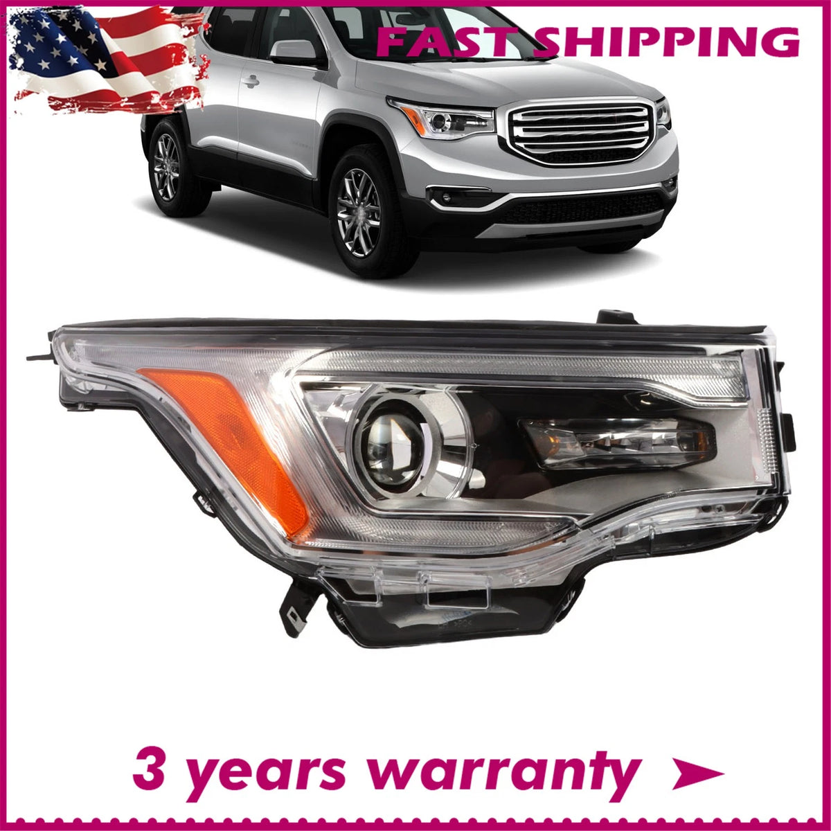HID Headlight Assembly for GMC Acadia (2017–2019) 84736971, 84278812, 84396065, GM2503448