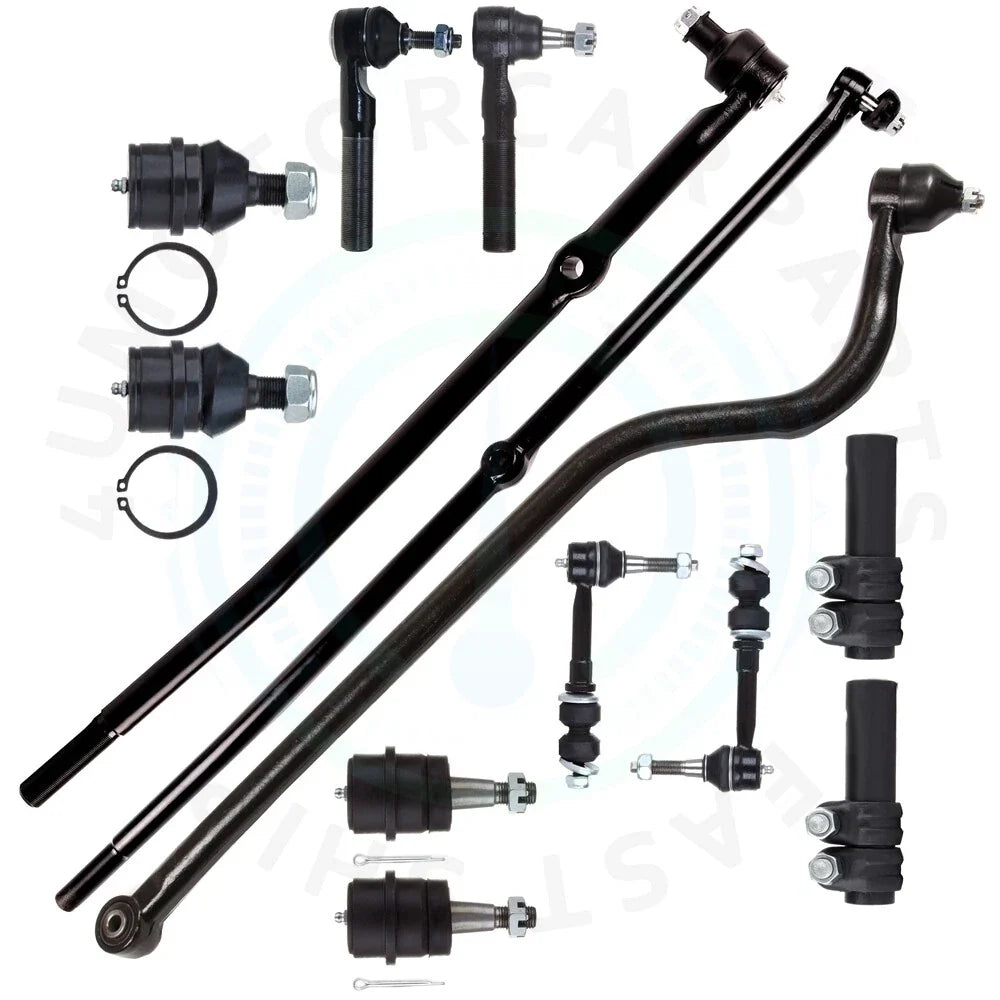 Set of 13 Front Lower Upper Ball Joints Tie Rod Ends for Dodge Ram 1500 (2000–2001)