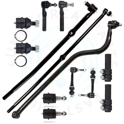 Set of 13 Front Lower Upper Ball Joints Tie Rod Ends for Dodge Ram 1500 (2000–2001)