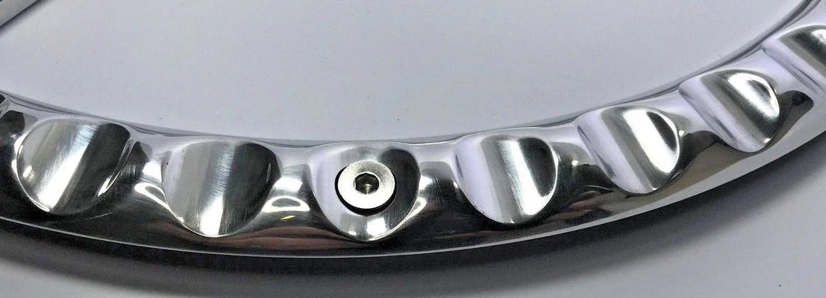 Polished Dark Wood Steering Wheel with Plain Horn and Adapter for A01 (14 in) (1987–1994)