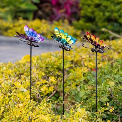 3X Butterfly Decorative Garden Stakes for Outdoor Decor
