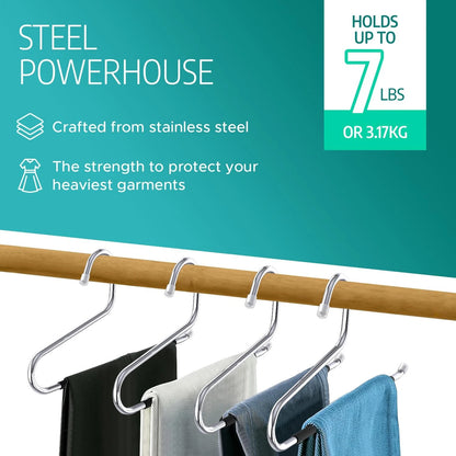 Set of 15 Metal Non-Slip Pants Hangers for Trouser Storage
