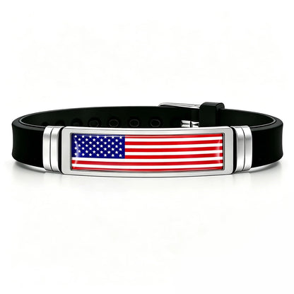 American Flag Bracelet for Women - Adjustable Patriotic Jewelry