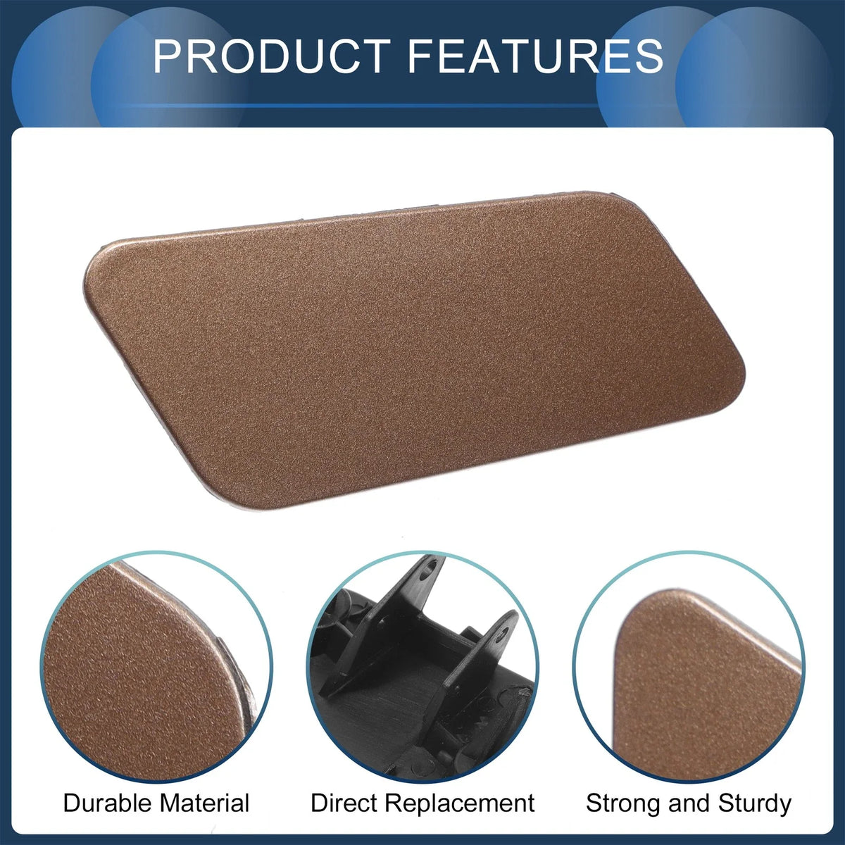 Front Right Washer Nozzle Cover Cap for Volkswagen Touareg (2011–2014) 7P6 955 985 B Brown