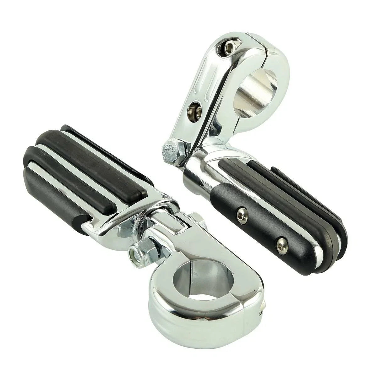 1 1/4" Chrome Highway Bar Pilot Male Footpegs Mount Clamps for Harley Yamaha