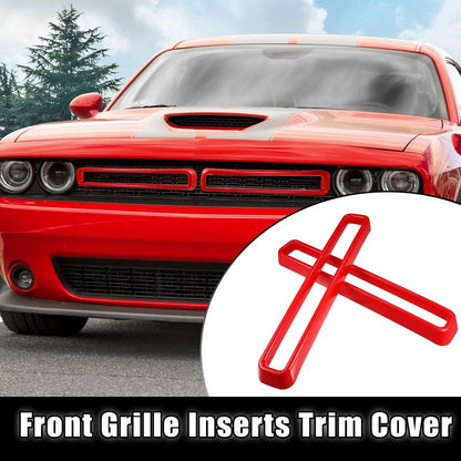 Front Grill Mesh Grille Inserts for Dodge Challenger (2015–2022) Red