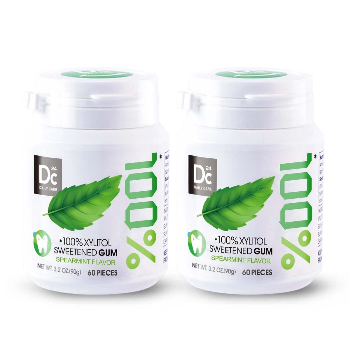 2X DC24 Daily Care Xylitol Gum, No Aspartame, Sugar-Free, 60 Count