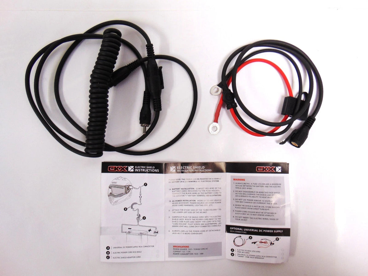 Heated Shield for CKX Tranz Snowmobile Helmet (Electric Cords)