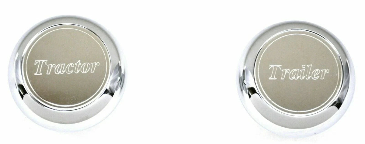 Set of 2 Chrome Air Brake Knobs for Tractor Trailer (95966-95965)