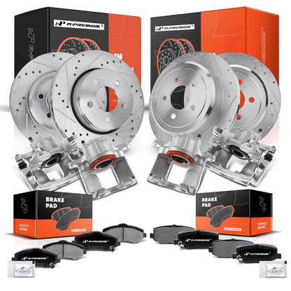 Set of 4 Drilled Brake Rotors & Pads for Dodge Nitro (2011) CFC1274, ZD1274, BP1273C