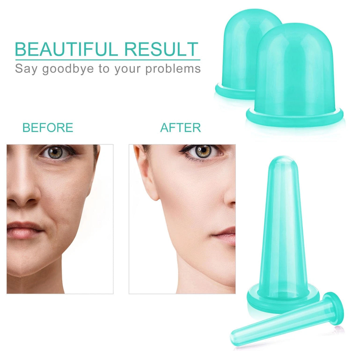 Silicone Facial Cupping Set for (5.5 cm Diameter)