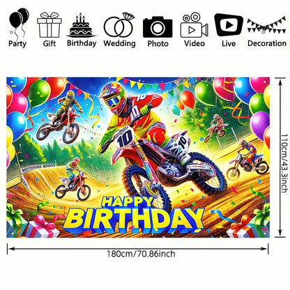Motocross Racing Birthday Banner for Motorcycle