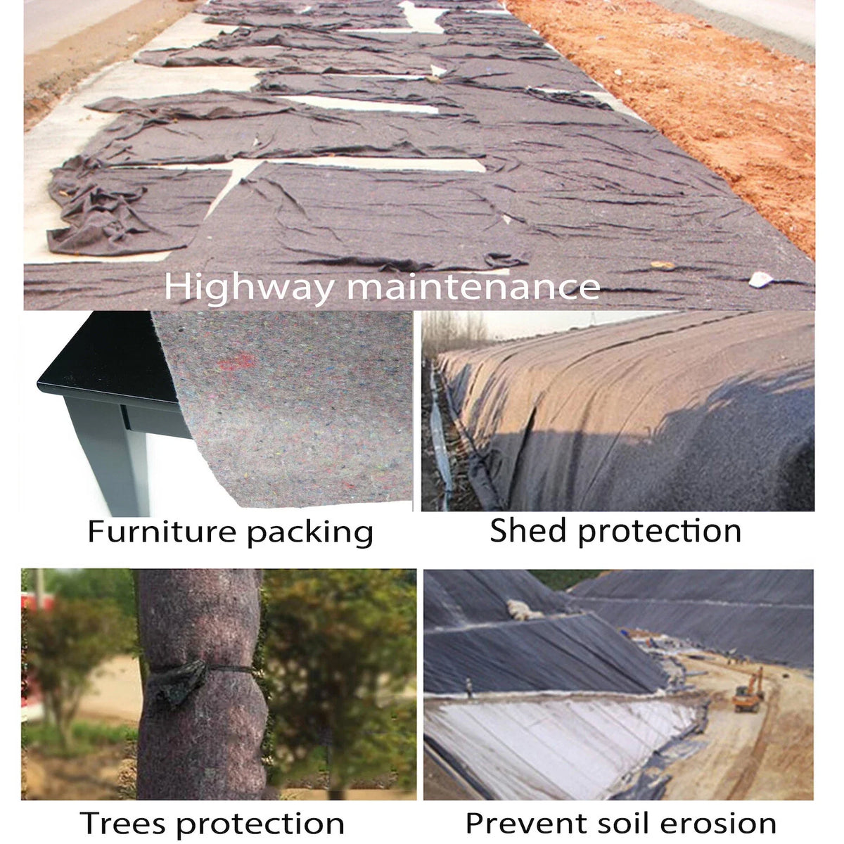 3pc Heavy Duty Textile Moving Blanket 80" x 72" Furniture Packing Pad