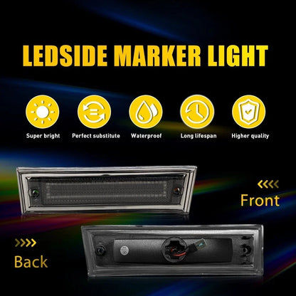 2X Amber LED Side Marker Lights for Chevrolet GMC K5 Suburban (1981–1991)