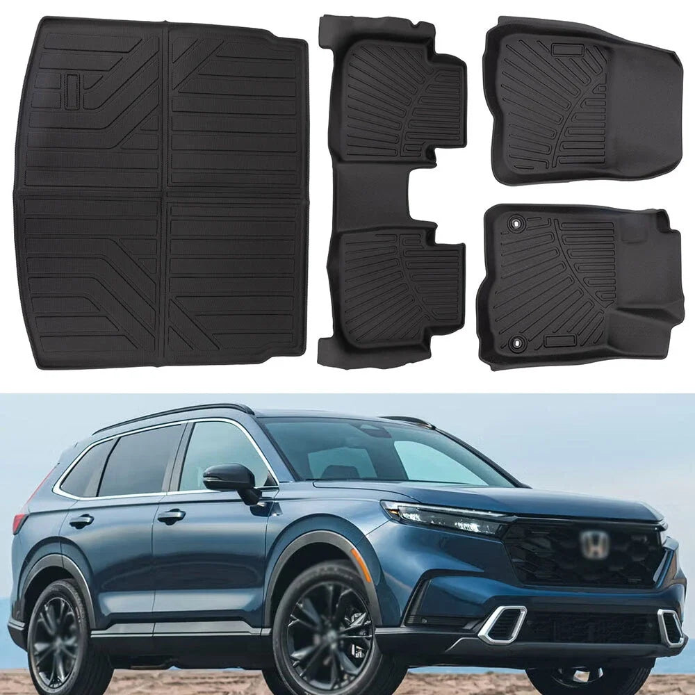 Set of 3 All Weather TPE 3D Floor Mats & Trunk Mat Liner for Honda CR-V (2023–2025)