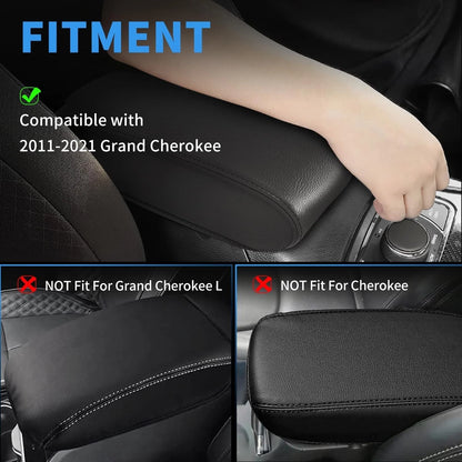 Leather Center Console Cover for Jeep Grand Cherokee (2011–2021)