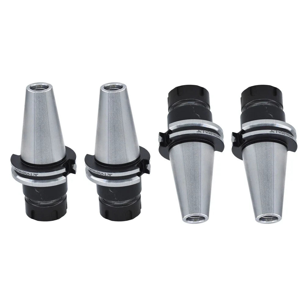 Set of 4 CAT40 ER25 Collet Chucks for Tool Holders (Gage Length 2.76")