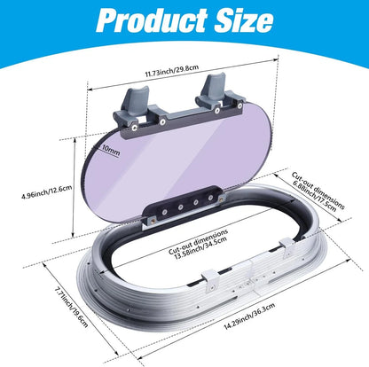 Portlight Porthole Replacement Window for Boat Yacht (14.44"x7.75")