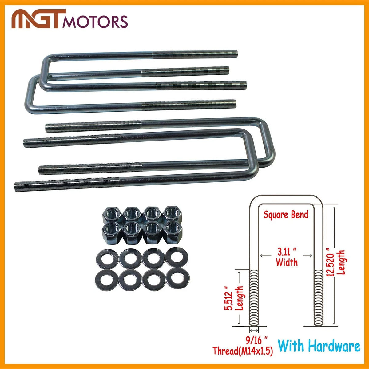 Rear Leaf Spring Axle U-Bolt Kit for Dodge Ram 2500 3500 (1994–2002) 929-781