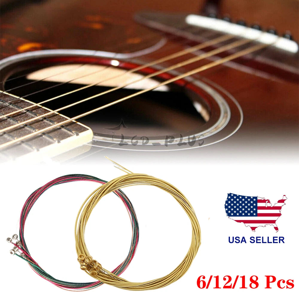 3 Sets of 6 Steel Guitar Strings for Electric Acoustic Guitar
