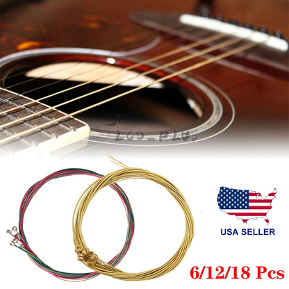 3 Sets of 6 Steel Guitar Strings for Electric Acoustic Guitar