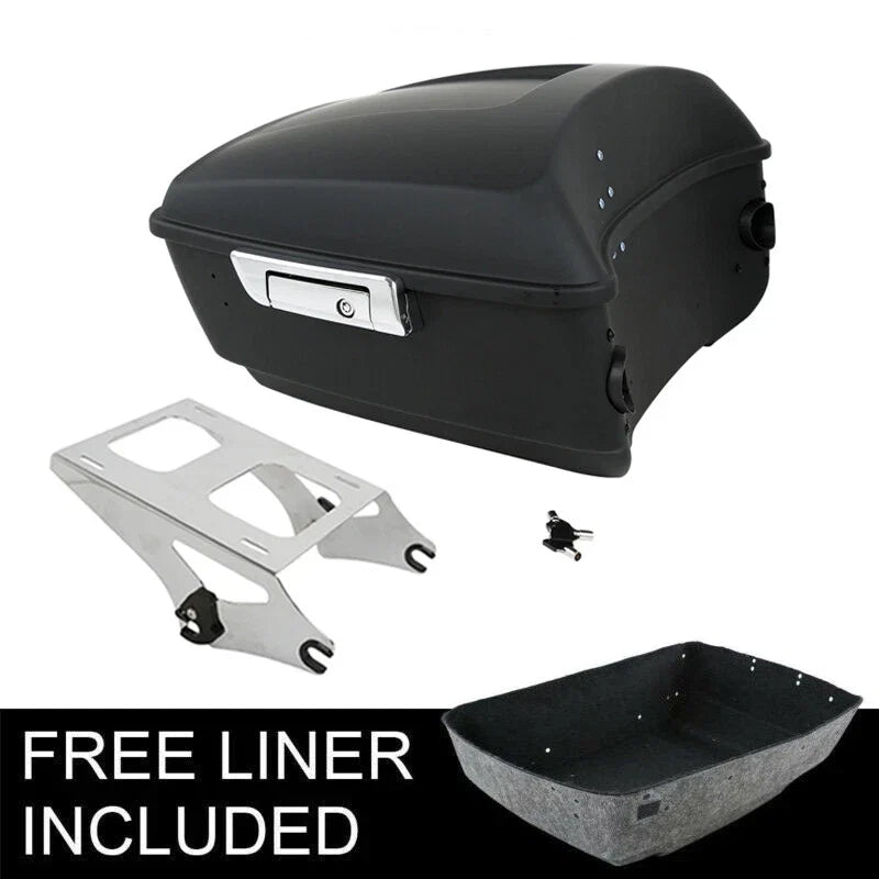 Matte Black King Trunk Mount Rack for Harley Touring Road Glide (2014–2026)