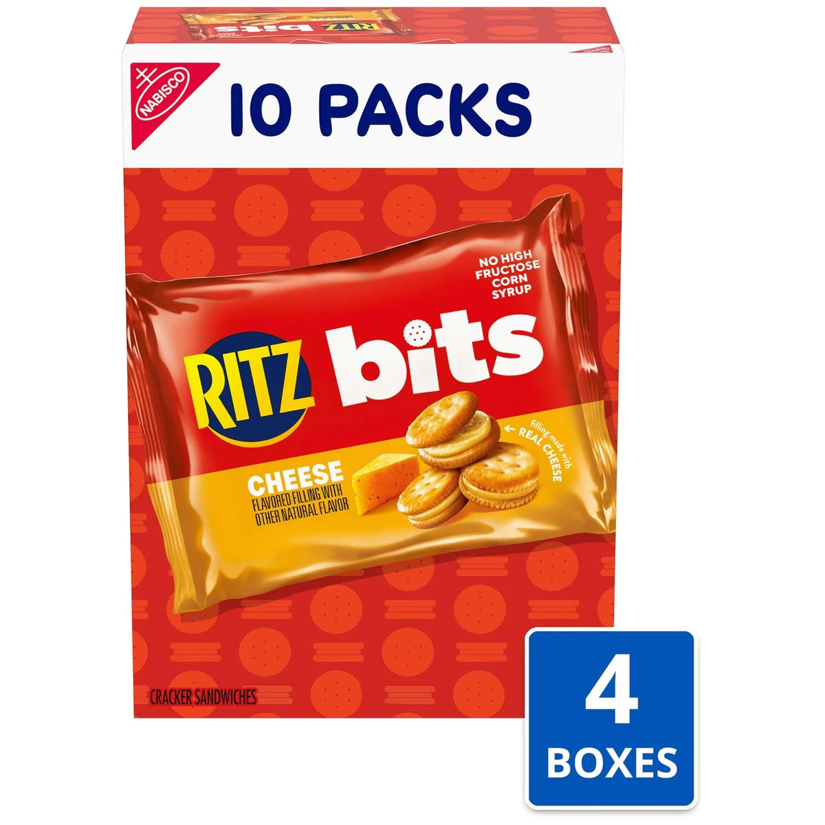 Set of 4 Ritz Bits Cheese Sandwich Crackers, 40 Ounce Bulk Snacks