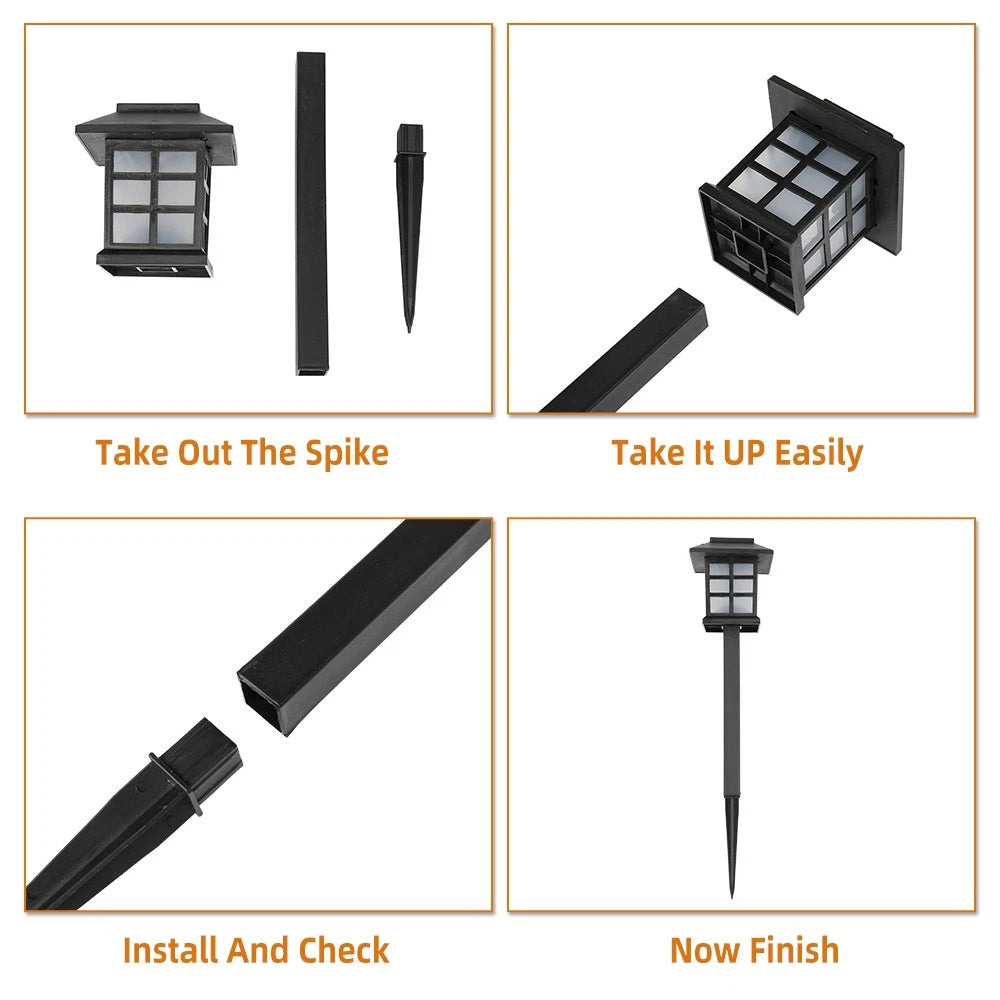 8X Solar LED Pathway Lights for Outdoor Lawn Decoration