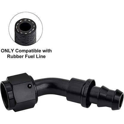 4Pcs 10AN AN10 45° Fuel Line Push-On Lock Hose End Fittings (2011–2020)