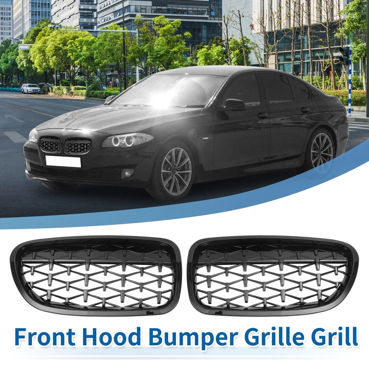 Front Hood Bumper Grille for BMW 528i 535i 550i xDrive (2011–2016)