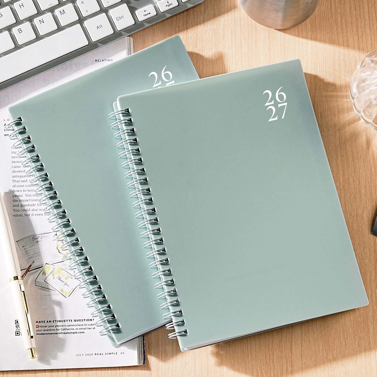 Planner for 2026-2027 (Weekly & Monthly, 8.5" x 6.4", Green)