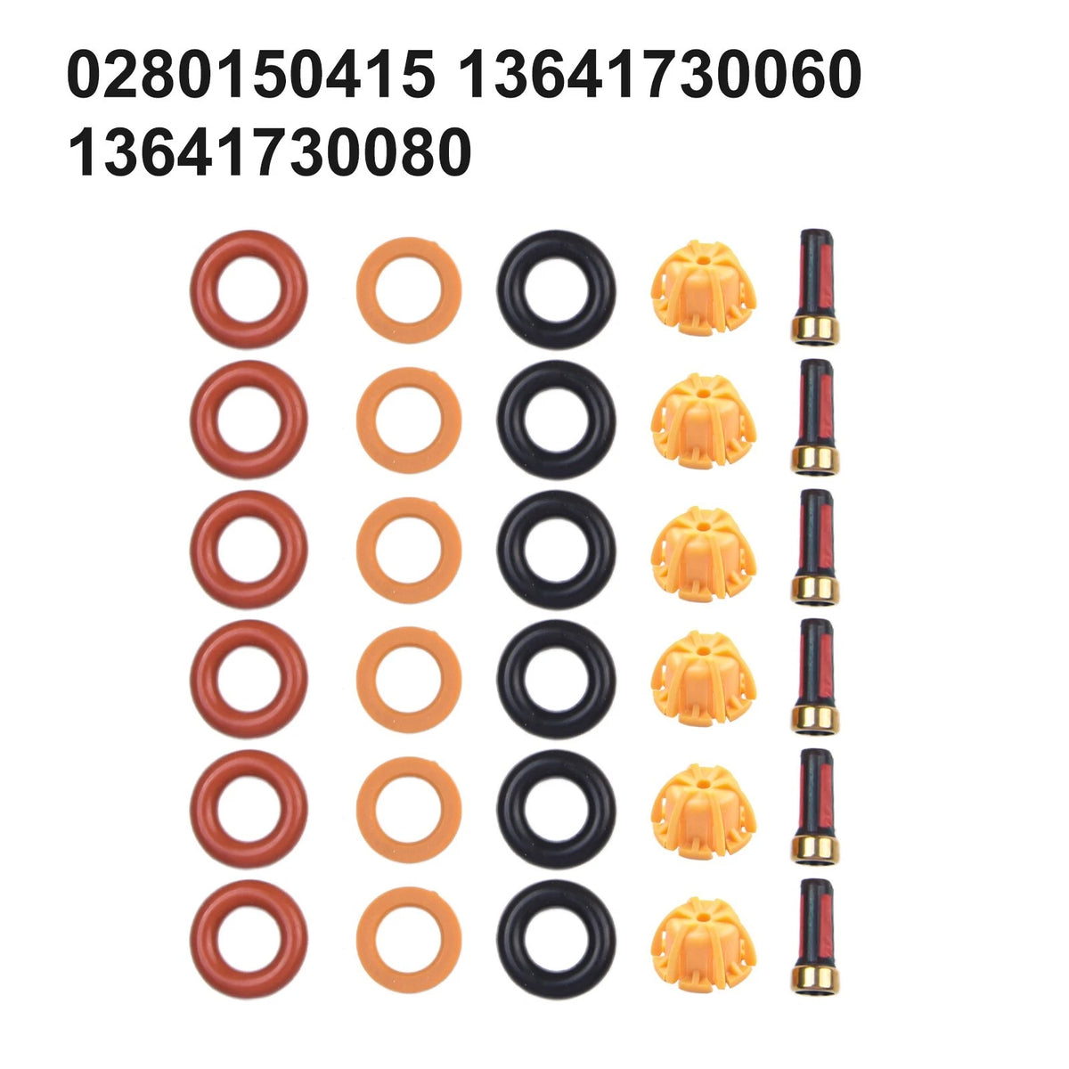 Set of 6 Fuel Injectors Repair Seal Kit for M3 325IS 525I E36 E34 M50 S50