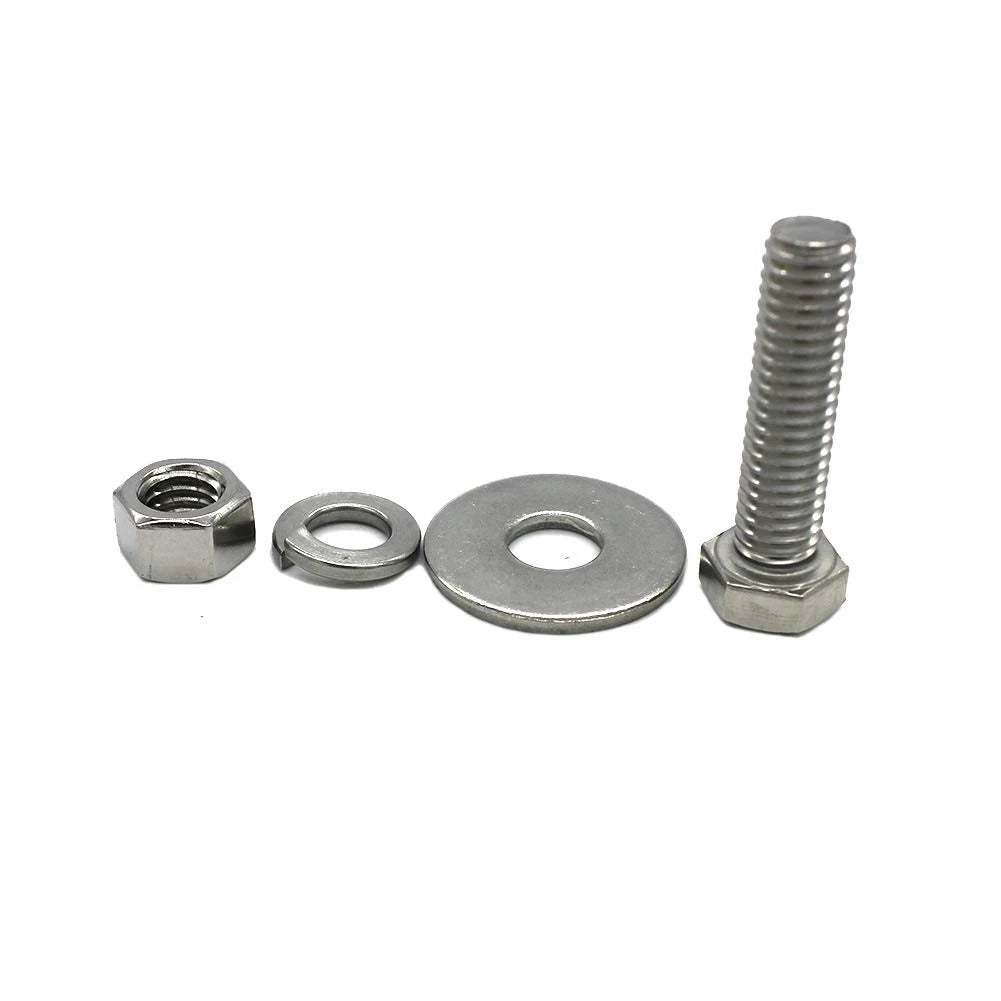 Set of 10 Stainless Steel Hex Head Screws Bolts Nuts for Automotive Use