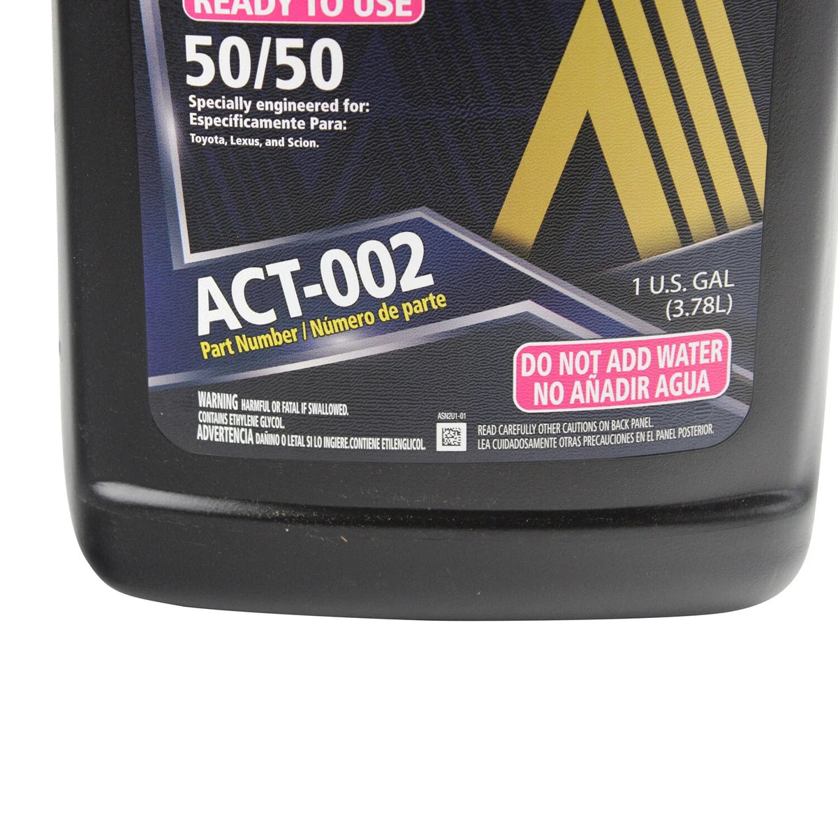 AISIN ACT-002 Engine Coolant Antifreeze 1 Gallon Pink 50/50 for Toyota Lexus