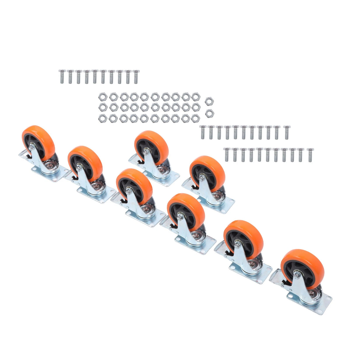 Set of 8 Heavy Duty 4-Inch Swivel Caster Wheels with Dual Locking