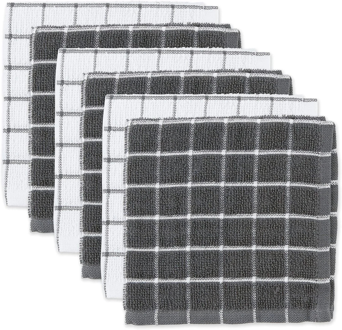 Set of 4 Dishcloths for Kitchen Use (12x12, Gray)