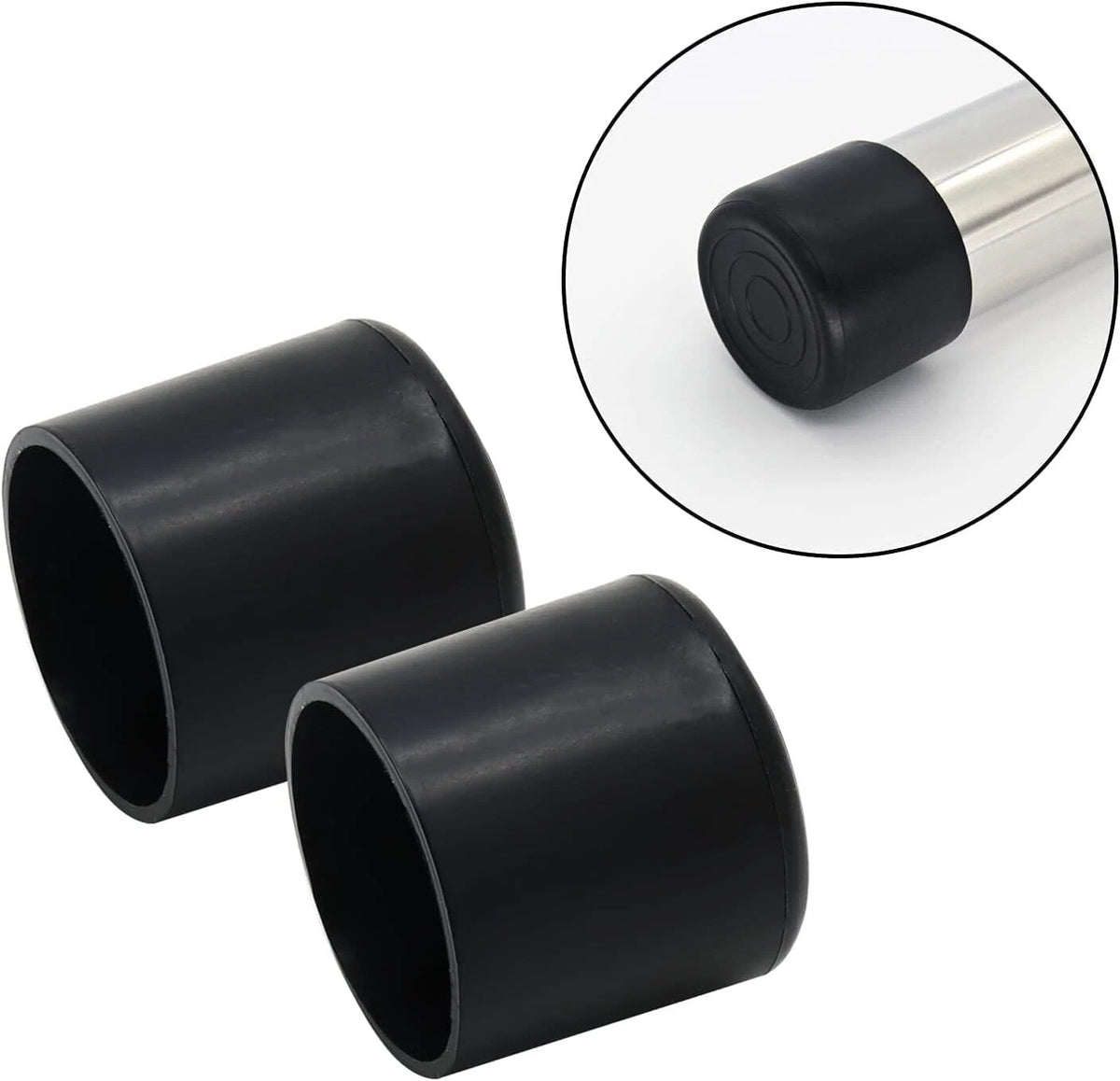 24X Rubber Chair Leg Tips Caps 1 Inch for Table and Chair - Black