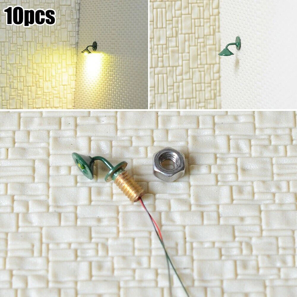 10Pcs LED Wall Lamp Posts for OO/HO Scale Models