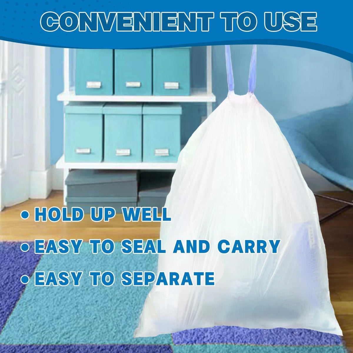 1.2 Gallon Mini Trash Bags Drawstring - 120 Count