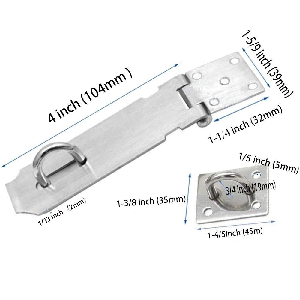 4 Inch Stainless Steel Padlock Hasp for Door Clasp Lock Latch