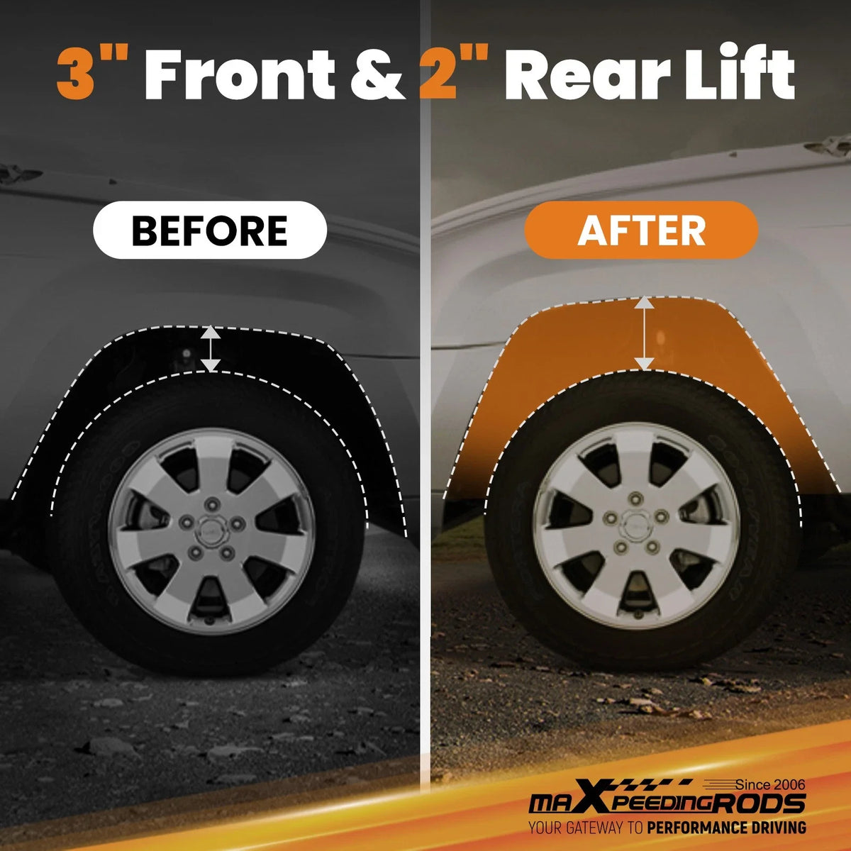 Front 3" Rear 2" Leveling Lift Kit for Toyota Sequoia Tundra (2007–2021)