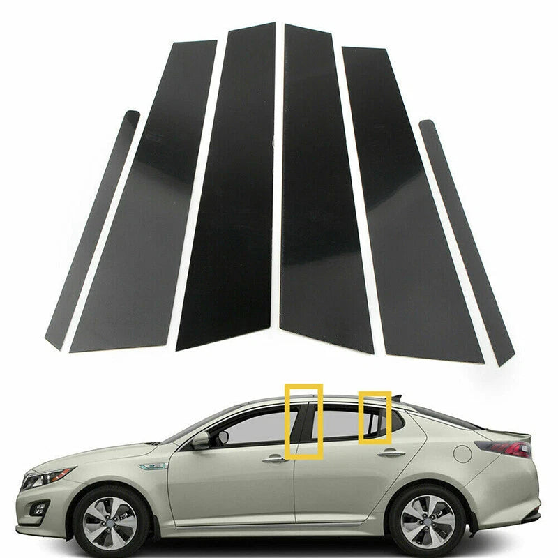 Glossy Black Door Side Window Pillar Trim for KIA Optima (2011–2015)