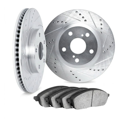 Brake Set Front for Volvo S90 (2017–2019) | Vented | Drilled & Slotted | ALX-PAU-DF-7502-27056-CLA2